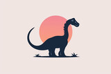 Fototapeta Dinusie - Elegant and unique dinosaur logo.