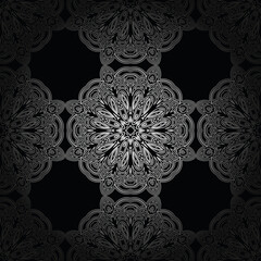 Wall Mural - Art seamless ornamental lace pattern. Mandala pattern. Vector