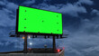 A day-to-night timelapse with a green screen billboard