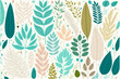 Floral pattern abstract outline leaf digital illustration. Hand drawn abstract colourful leaf. Trendy botanical element. Modern leaf shape for for interior design, postcard, brochure