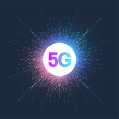 Poster - 5G network wireless systems and internet vector illustration. Communication network. Business concept banner. Artificial Intelligence and Machine Learning Concept Banner.