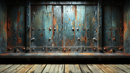 Sticker - old wooden door