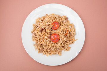 Poster - Arroz de pato duck rice is a traditional recipe from Portugal