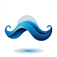 Poster - Abstract Blue Wave Vector Design Isolated on White