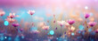dainty colorful flowers with bokeh glitter glow light soft focus