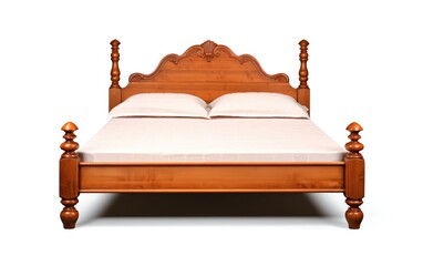 Traditional wooden bed. classic wooden bed.