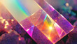 Kristallprismas, regenbogen, close up, hintergrund, Kristall, schatten, reflex, textur, bokeh, neon, 90s, retro, cyber, glow, glänzend