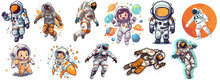 Astronaut Collection Different Colors, Spacecraft Illustration