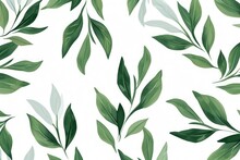 Watercolor Designer Elements Set Collection Of Green Leaves, Greenery Art Foliage Natural Leaves Herbs In Watercolor Style. Decorative Beauty Elegant Illustration For Design