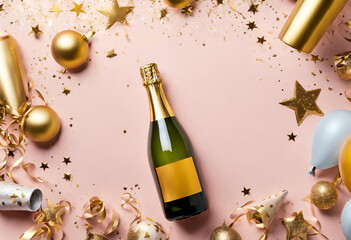 Wall Mural - Celebration in a Bottle: Sparkling Champagne and Wine for the Holiday Festivities