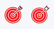 target icon. Target with arrow thin line icon. Vector illustration