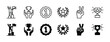 © Vilogsign - Successful business victory icon set. Success thin line icons. Winning successful business development. Business success champion icons symbol. Vector illustration