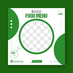 Wall Mural - Food social media post design vector template