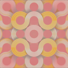Aufkleber - Colorful abstract design with a pattern of interlaced circles and arcs. 3d rendering digital illustration
