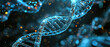 wallpaper of retro vector DNA structure, genetic code isolated on black background, science with scientific and abstract