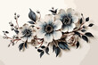 © Abul - Illustration of a bouquet of flowers. Black and white Flower tattoo line art design element