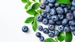 © FryArt - Pile of Blueberries Next to Green Leaves