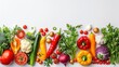 Vegetable Word on White Background - Fresh, Colorful Vegetables Arranged to Spell a Word.