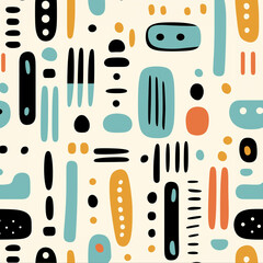 Wall Mural - Cute Totem pattern and wallpaper