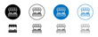 Food Stall Line Icon Set. Small food shop vector symbol in black and blue color.