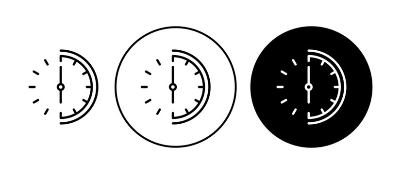 half hour duration vector illustration set. past half-hour clock duration sign suitable for apps and