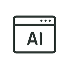 Poster - AI software isolated icon, AI program code vector icon with editable stroke