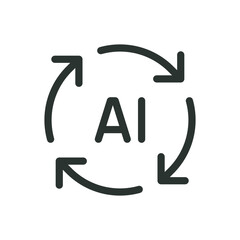 Poster - AI machine learning isolated icon, ai tech vector icon with editable stroke