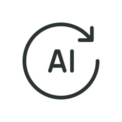 Poster - AI update isolated icon, refresh AI vector icon with editable stroke
