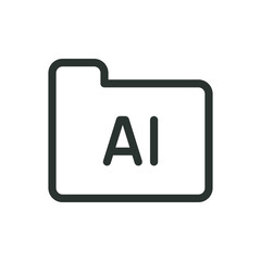 Poster - AI folder isolated icon, AI database  vector icon with editable stroke
