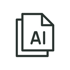 Poster - AI documents isolated icon, AI text generator vector icon with editable stroke