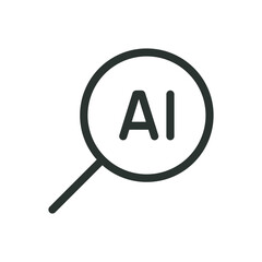 Poster - AI research isolated icon, AI search vector icon with editable stroke