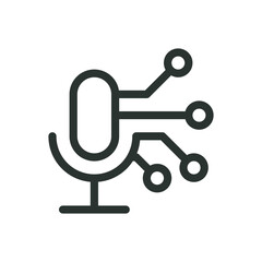 Poster - ai voice generator isolated icon, ai speech recognition vector icon with editable stroke