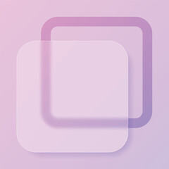 Poster - Copy glass morphism style icon. Copy transparent glass. Copy icon with purple gradient