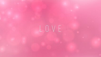 Aufkleber - Blurred background with bokeh effect. Pink color gradient. Banner for Velentines Day greetings or wedding invitations. Vector illustration.