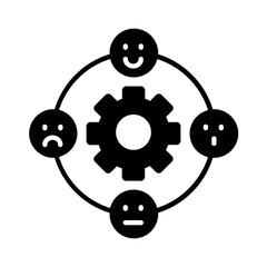 Poster - Managing emotional icons. black fill icon