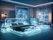 x-ray vision of a modern bedroom, 