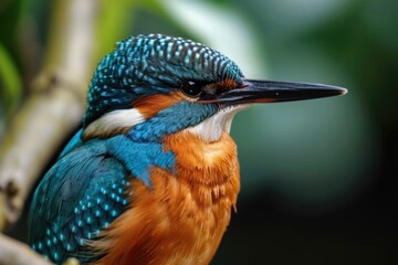 Poster - A vibrant bird perched on a tree branch. Suitable for nature-themed designs or illustrations
