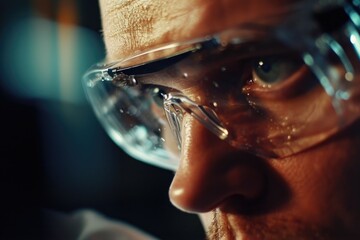 Aufkleber - A close-up image of a person wearing glasses. This versatile picture can be used in various contexts