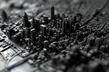 Poster - A black and white photograph showcasing the beauty of a city. Perfect for adding a touch of elegance to any project or design