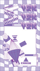 Aufkleber - Template designed for social media stories. Retro PC elements, user interface. Vector collage in old computer aesthetics of the 90s, 00s