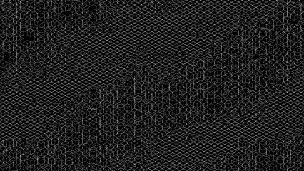 Abstract background with waving isometric cubes, 4K seamless loop