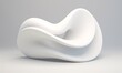 White Sculpture of a Curved Chair Generative AI