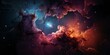 A vibrant and colorful space scene with a heart shape Generative AI