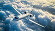 Private jet in the sky made with Ai generative technology