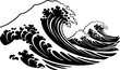 Sea waves handdrawn sketch. Sketch ocean wave. Vintage hand drawn ocean tidal storm wave isolated for surfing and seascape, vector illustration. AI generated illustration.