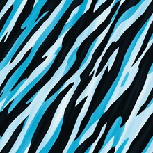 Seamless Black Blue Zebra Stripes Pattern Background For Textile, Clothing, And Home Decor
