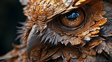 Handmade Wire Sculpture Of A Golden Brown Owl With Detailed Feathers