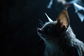 Poster - A close-up view of a cat with horns on its head. This unique and eye-catching image can add a touch of whimsy to any project or design