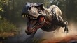 A dynamic depiction of a Gorgosaurus in pursuit of prey