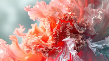 Poster - A close up view of a beautiful red and white flower. Perfect for adding a pop of color to any project or design